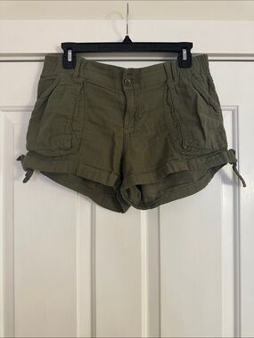 Jolt Olive Green Utility Shorts with Side Ties